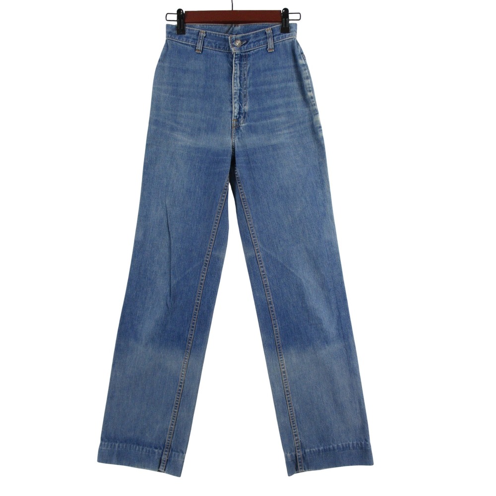 Vintage Levis High Waisted Straight Leg Jeans Medium Wash Blue Denim 25x30